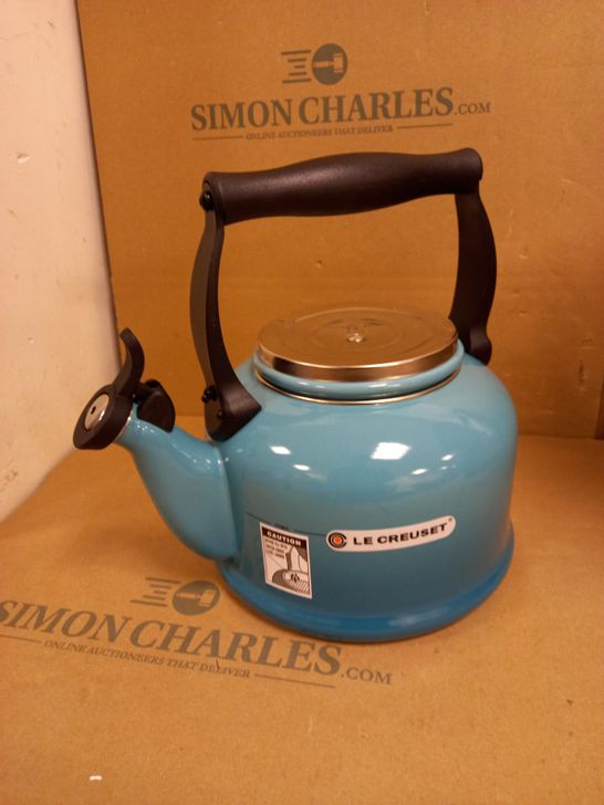 LE CREUSET TRADITIONAL STOVETOP TEAL KETTLE