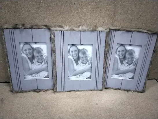 BOX CONTAINING APPROXIMATELY 40 FAUX FUR PICTURE FRAMES