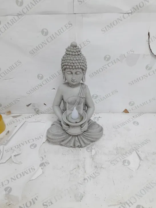 GARDEN REFLECTIONS BUDDHA SOLAR LIGHT - WHITE