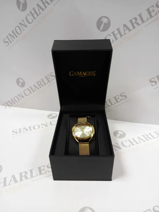 BOXED GAMAGES LADIES RINGLET WATCH, COLOUR: GOLD  RRP £600