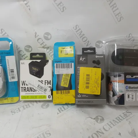 BOX OF APPROX. 12 ASSORTED ITEMS TO INCLUDE - RAPOO 1620 MOUSE - RAPOO M100 MOUSE - KS KITSOUND FUNK 25 ECT