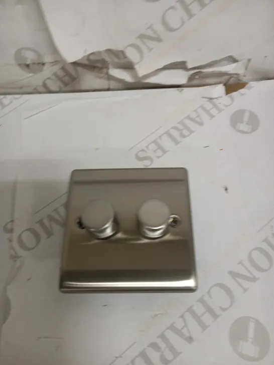 SATIN CHROME 2 GANG 2 WAY DIMMER LIGHT SWITCH