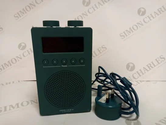 JOHN LEWIS ANYDAY SOLO DAB/FM DIGITAL RADIO - TEAL