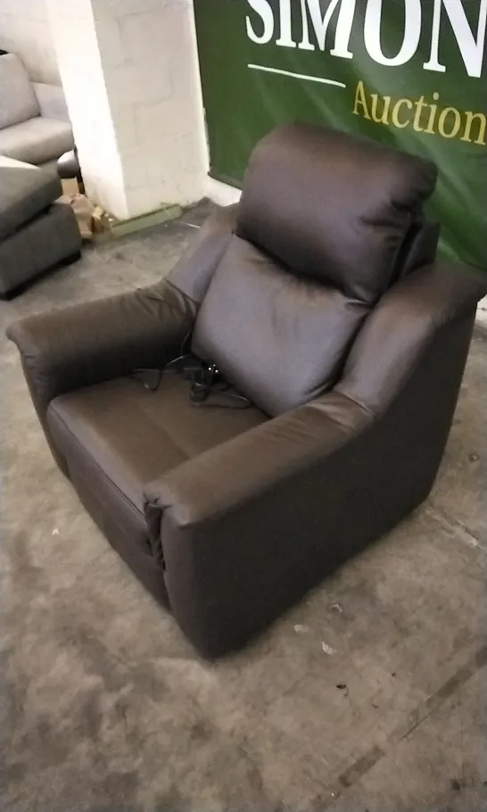 QUALITY BRITISH DESIGNED & MANUFACTURED G PLAN FIRTH POWER RECLINER ARMCHAIR CAPRI CHOCOLATE LEATHER