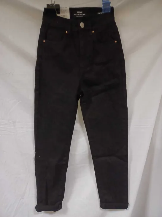 LOT OF APPROX 12 BRAND NEW COTTON ON STRETCH MOM JEANS, BLACK - SIZE 6