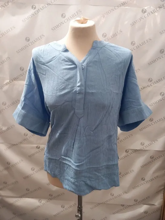 MAISON DE NIMES CRINKLE BLOUSE IN BLUE - M