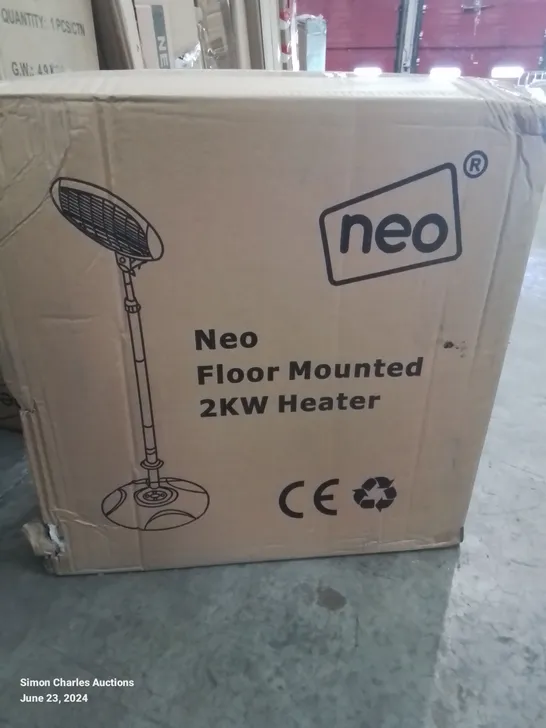 BOXED NEO OUTDOOR ELECTRIC PATIO HEATER 2KW BLACK