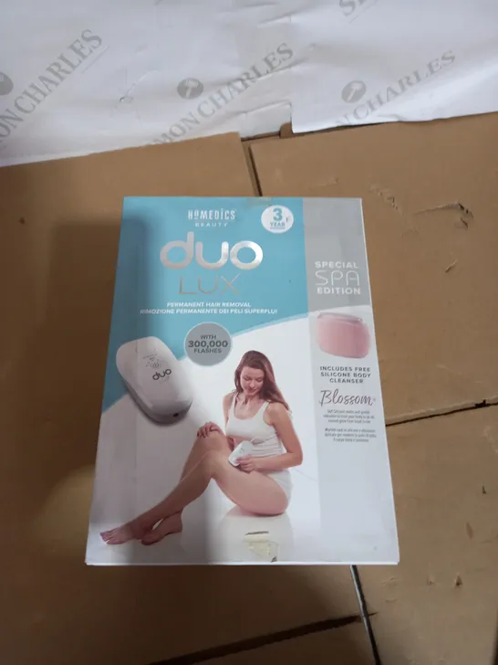 BOXED HOMEDICS DUO LUX PERMANENT HAIR REMOVAL SPECIAL SPA EDITION