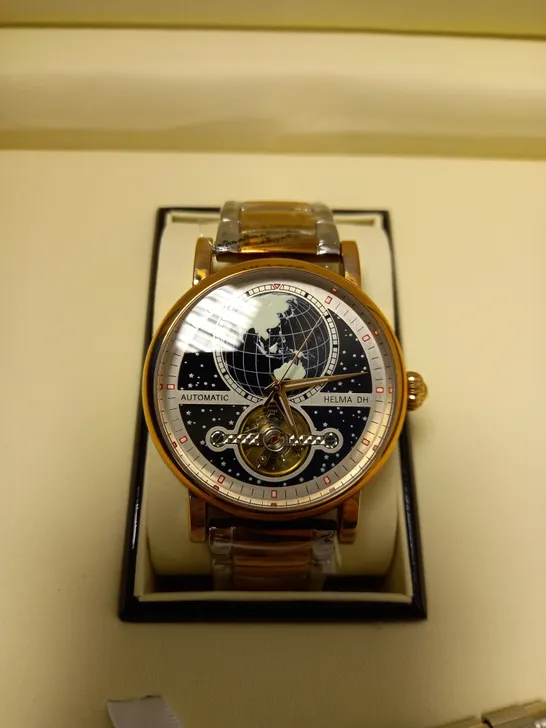 HELMA DH AUTOMATIC TOURBILLON MOVEMENT STAINLESS STEEL STRAP WRISTWATCH