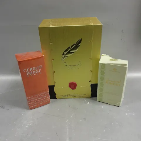 3 X BOXED EAU DE PARFUM SPRAYS TO INCLUDE RESALA, ASEEL & CERRUTI IMAGE 