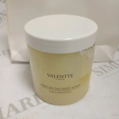 BAGGED VALENTTE LONDON DEAD SEA SALT BODY SCRUB LIME AND GRAPEFRUIT 315G