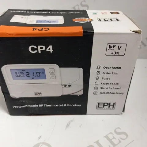 BOXED CP4 PROGRAMMABLE RF THERMOSTAT AND RECEIVER