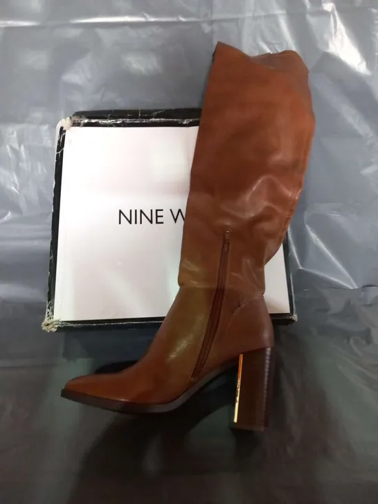 BOXED NINE WEST TAN BOOTS SIZE 5