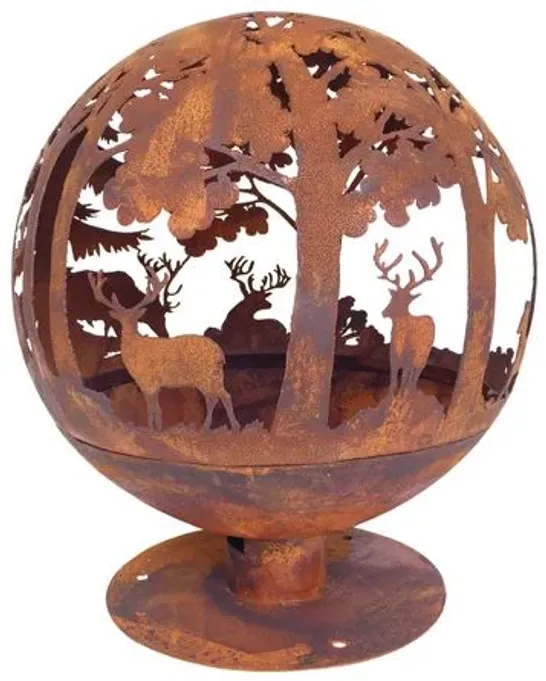 BOXED FIRE GLOBE LASER CUT WOODLAND