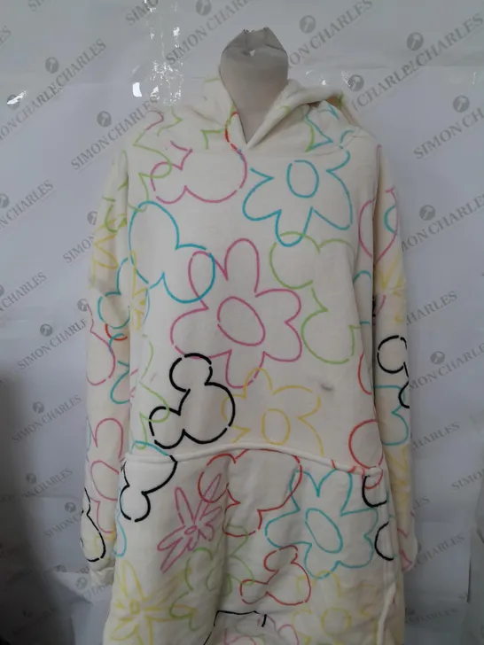 TYPO DISNEY OVERSIZED HOODIE IN MICKEY HEAD FLORAL PASTEL DESIGN 