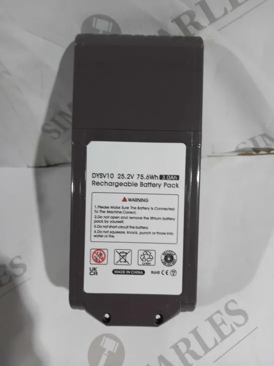 RECHARGEABLE BATTERY PACK DYSV10 25.2V 75.6Wh