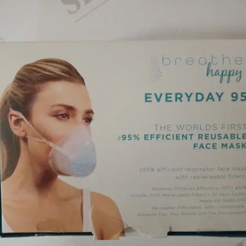 LOT OF 10 BREATHE HAPPY EVERYDAY 95 REUSABLE FACE MASKS