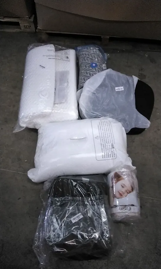 PALLET OF ASSORTED GOODS TO INCLUDE MATTRESS TOPPER, SEAT CUSHION, AND FOAM PILLOW ETC. 