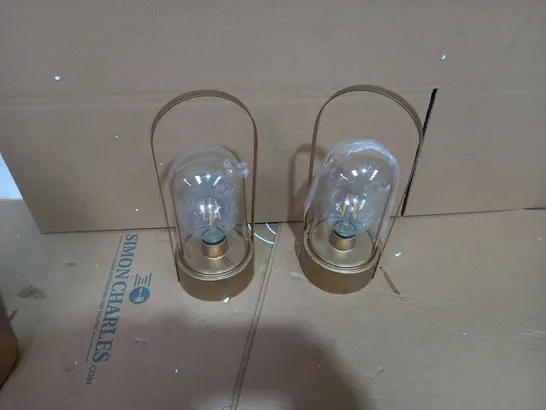 SET OF 2 LANTERN STYLE BATTERY OPERATED LAMPS