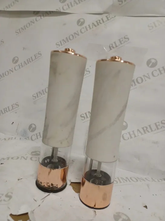 TOWER T847005WR MARBLE ROSE GOLD ELECTRIC SALT AND PEPPER MILLS