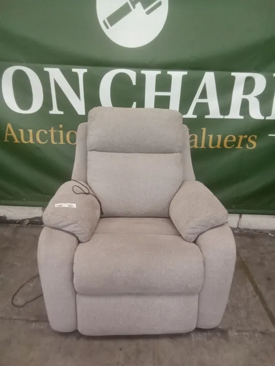 DESIGNER G PLAN MADE KINGSBURY ELECTRIC RECLINER CHAIR - GERONA CAMEL FABRIC 