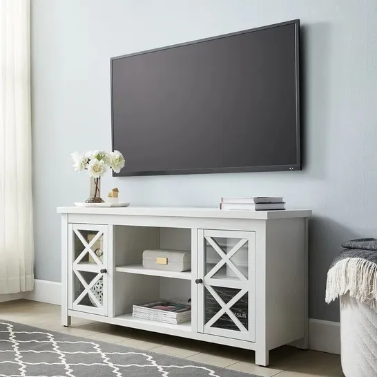 BOXED BABA TV STAND FOR TV'S UP TO 55" COLOUR: WHITE/GREY