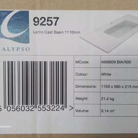 BRAND NEW BOXED CALYPSO LEDRO CAST BASIN 1110MM 