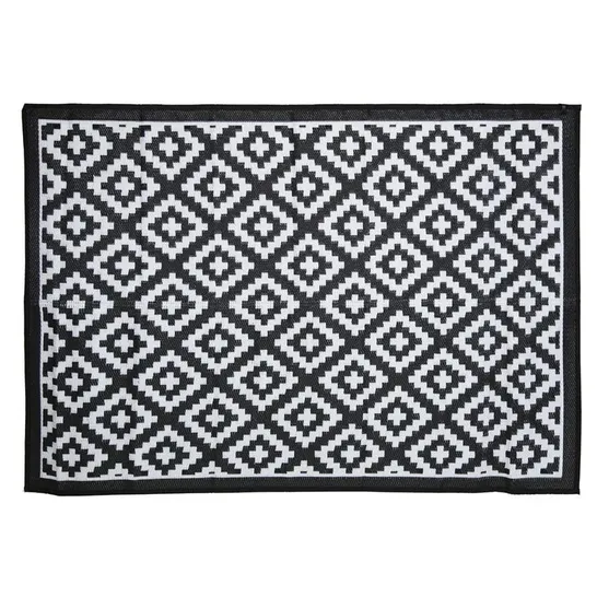 BOXED TINISHA FLATWEAVE BLACK RUG RECTANGLE DIAMOND WATERPROOF 