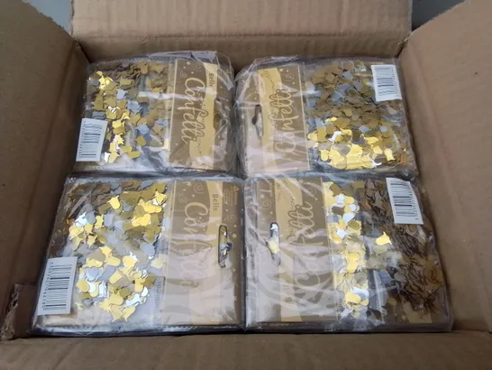 LOT OF 3 BOXES OF BRAND NEW METALLIC 11MM BELL CONFETTI - 144 PIECES PER BOX / TOTAL 432