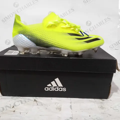 BOXED PAIR OF ADIDAS X GHOSTED.1 FOOTBALL BOOTS IN HIGHLIGHTER YELLOW UK SIZE 6