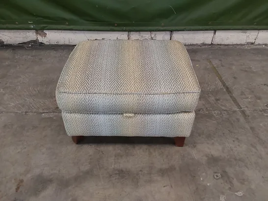 DESIGNER FABRIC UPHOLSTERED STORAGE FOOTSTOOL 