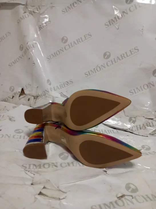 MODA IM PELLE RAINBOW DESIGNED HIGH HEELS - UK SIZE 8 