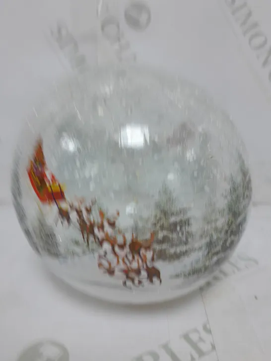 FESTIVE PRE-LIT SCENIC CRACKLE GLASS SPHERE