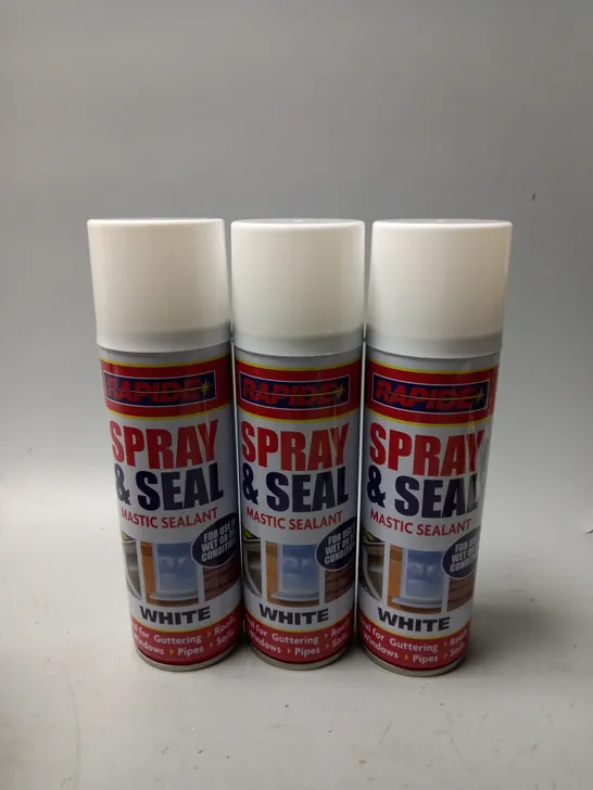 BOX OF APPROX 24 RAPIDE SPRAY AND SEAL MASTIC SEALANT IN WHITE