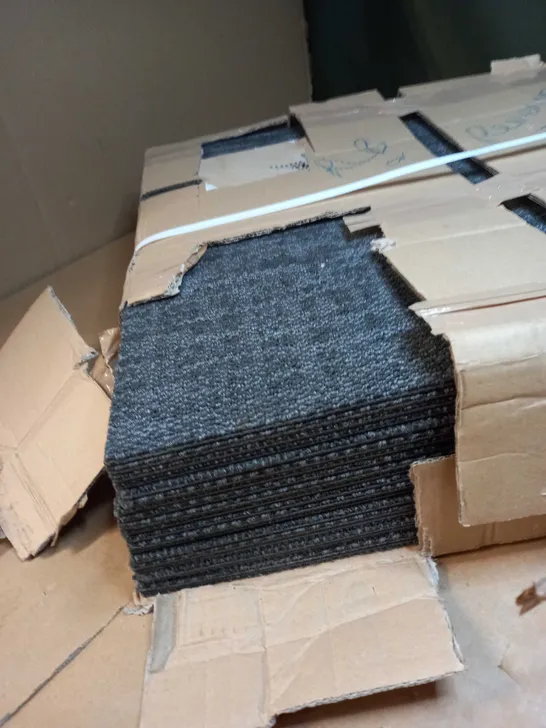 BOX OF GREY CARPET TILES