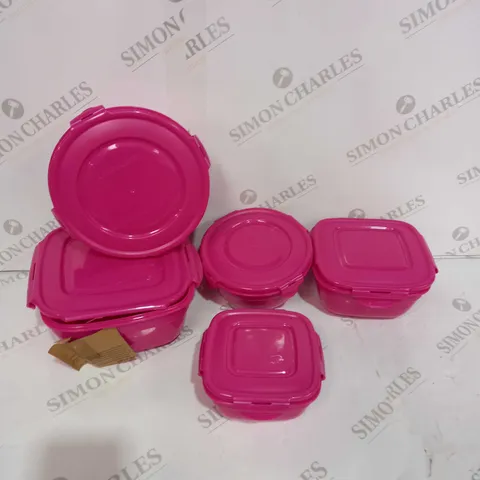 SET OF 6 LOCK 'N' LOCK TUPPERWARE BOXES PINK