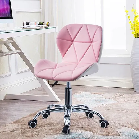 BOXED OFFICE CHAIR PINK/WHITE