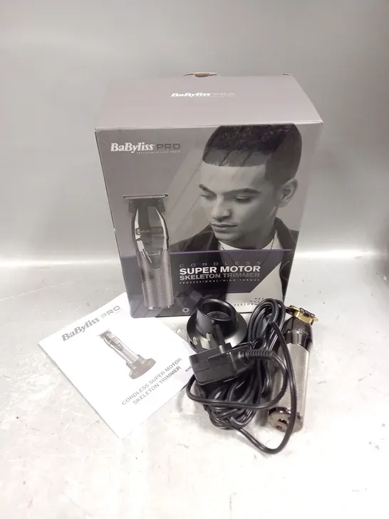 BOXED BABYLISS PRO CORDLESS SUPER MOTOR SKELETON TRIMMER