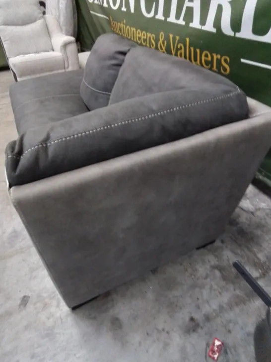 DESIGNER LARGE SOFA SECTION PIECE IN SLATE GREY 