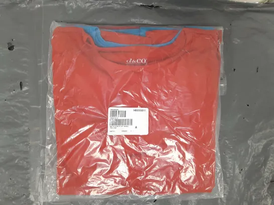 D & CO PACK OF 2 SILHOUETTE TOPS IN RED/BLUE SIZE XL