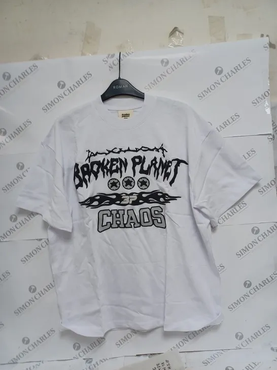 BROKEN PLANET CHAOS T-SHIRT LARGE - SNOW WHITE 