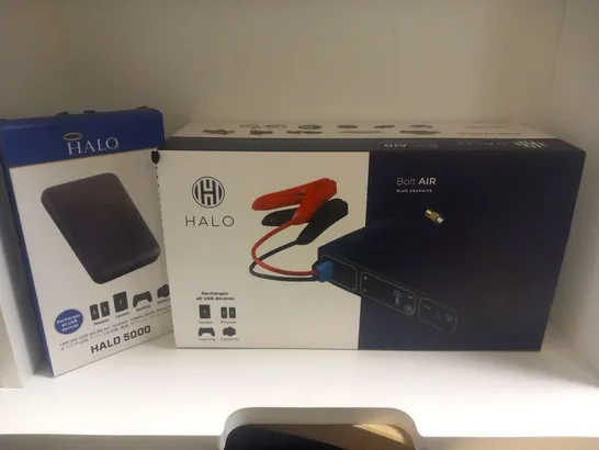 BOXED HALO BOLT AIR 58830 W/ CAR JUMP STARTER, AIR PUMP & 5K MAH PORTABLE CHARGER