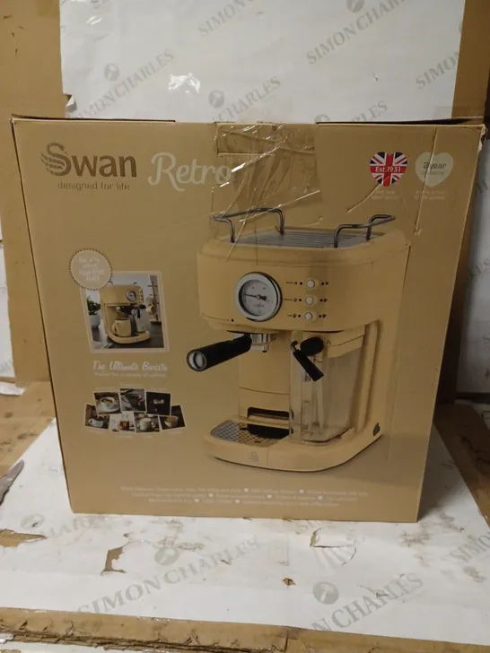 SWAN RETRO CREAM ESPRESSO COFFEE MACHINE 