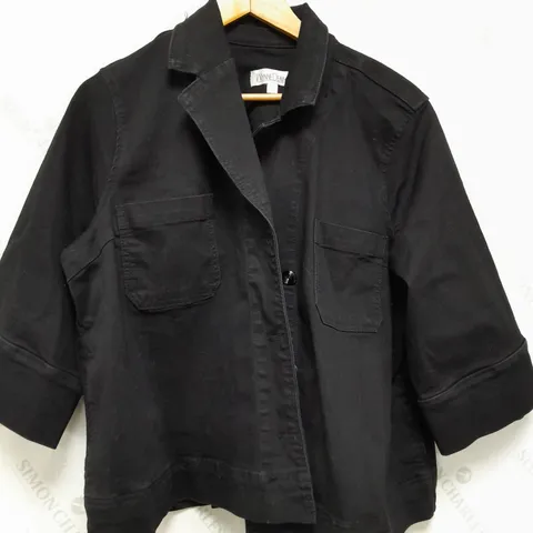 MARLA WYNNE DENIM PLEAT BACK JACKET IN BLACK - XL