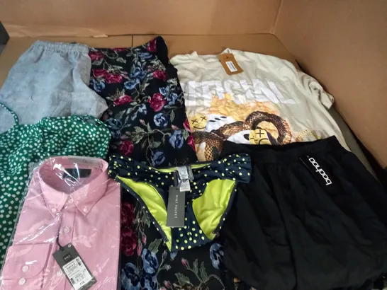 LARGE QUANTITY OF ASSORTED CLOTHING ITEMS TO INCLUDE BOOHOO, MINT VELVET AND M&S