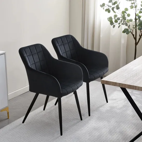 BOXED BLOOR SET OF TWO BLACK DINING CHAIRS