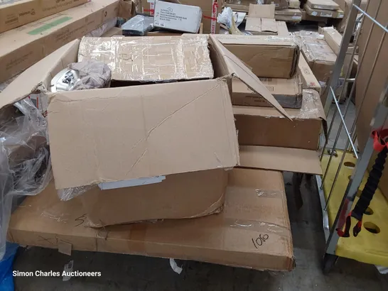 PALLET OF ASSORTED BOXED FURNITURE PARTS, INCLUDING BAR STOOL, DINING TABLE FRAME & PARTS