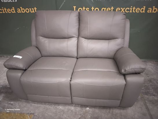 DESIGNER ORION MANUAL RECLINING TWO SEATER SOFA GREY LEATHER 