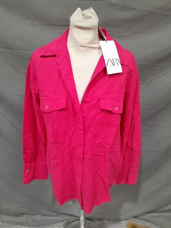 ZARA BRIGHT PINK OVER SHIRT - EUR XS