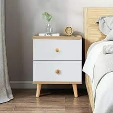 BOXED 2 DRAWER BEDSIDE TABLE